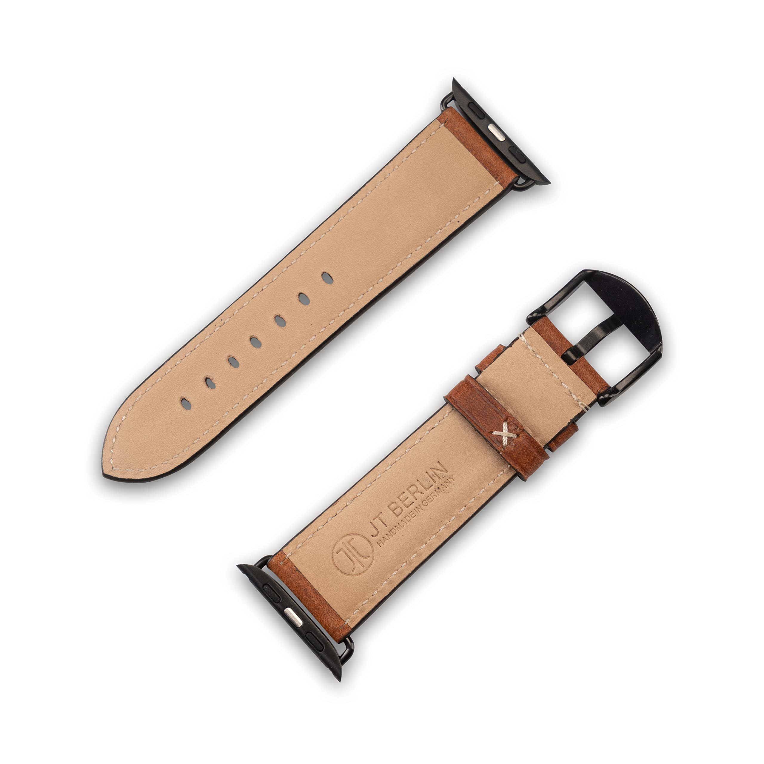 JT Berlin "Charlie Armband für Apple Watch 49mm / 45mm / 44mm / 42mm Lederarmband [Watch Ultra, Watch SE, Series 8/7 / 6/5 / 4/3 / 2/1]