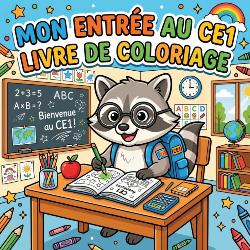 Mon Entrée au CE1 Livre de Coloriage: Dessins Éducatifs et Amusants pour la Rentrée (Mon Entrée à l'École)