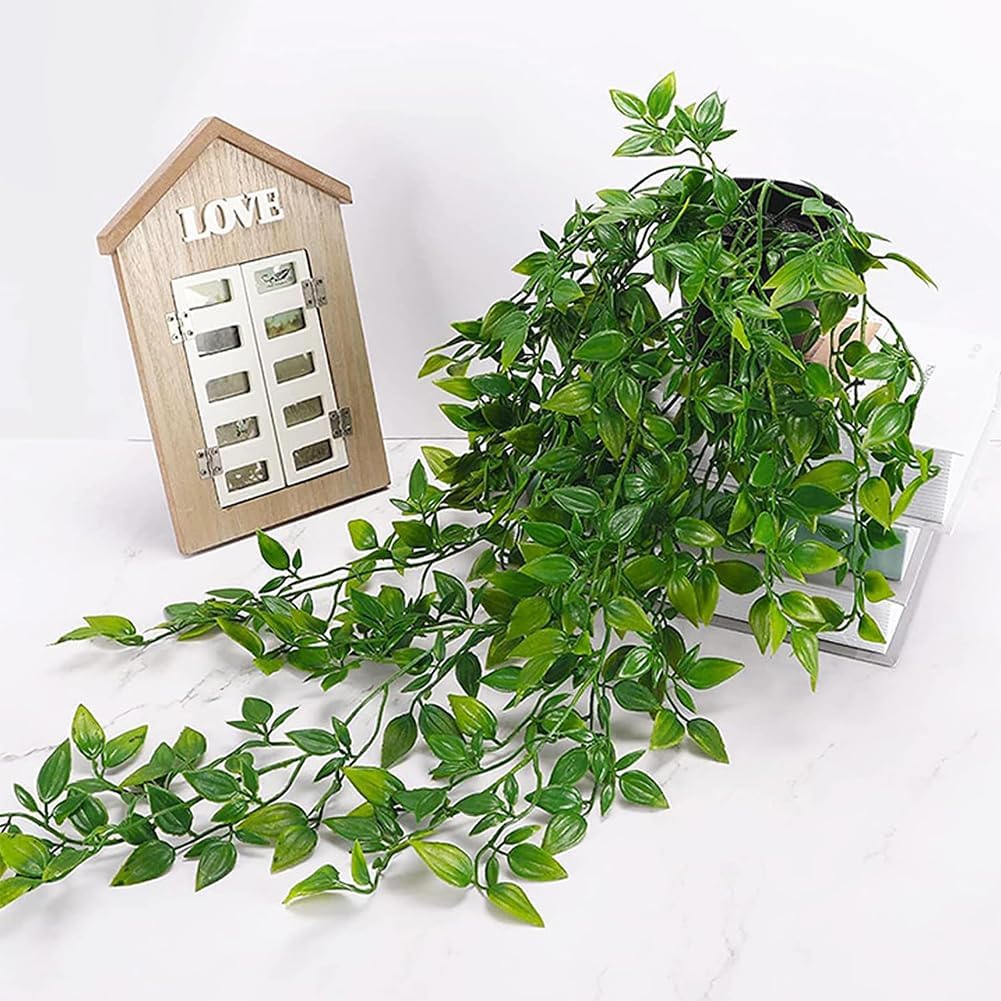 2pcs Fake Hanging Plants, Artificial Hanging Plants with Pot, Artificial Plants Indoor in pots, Greenery Fake Plant Decor, Faux Plant Pots for Wall Home Room Shelf Offices Tabletop Bathroom Decor - Image 6
