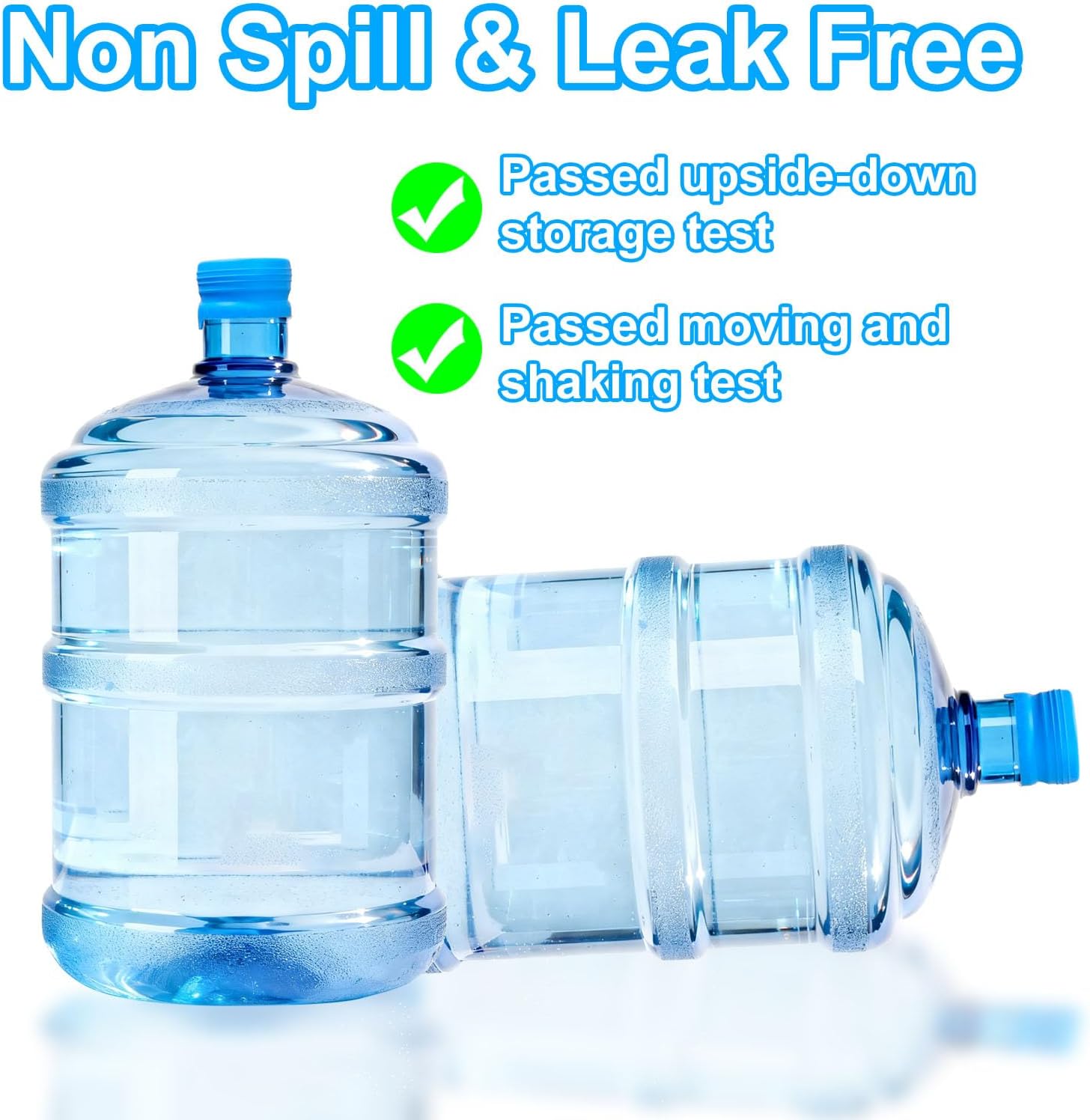 3 Pack 3 and 5 Gallon Water Jug Cap, Upgrade Silicone Reusable Replacement Caps, Non Spill Lids for 55mm Standard/Screw/Crown Tops Water Bottle - Image 4