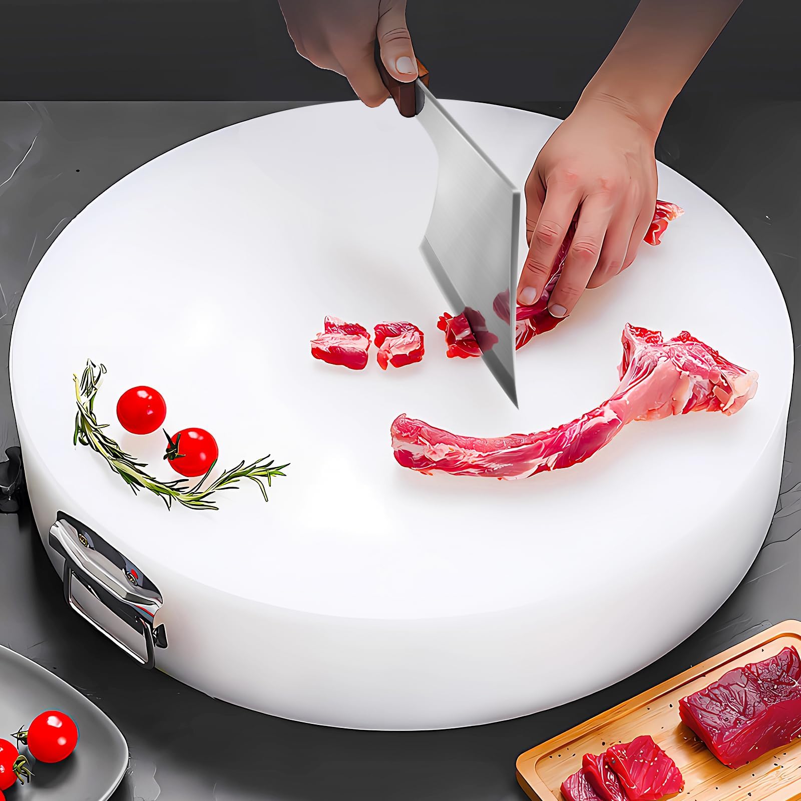 Grande planche à découper en plastique épais pour cuisine, planche à découper antidérapante pour viande et os
