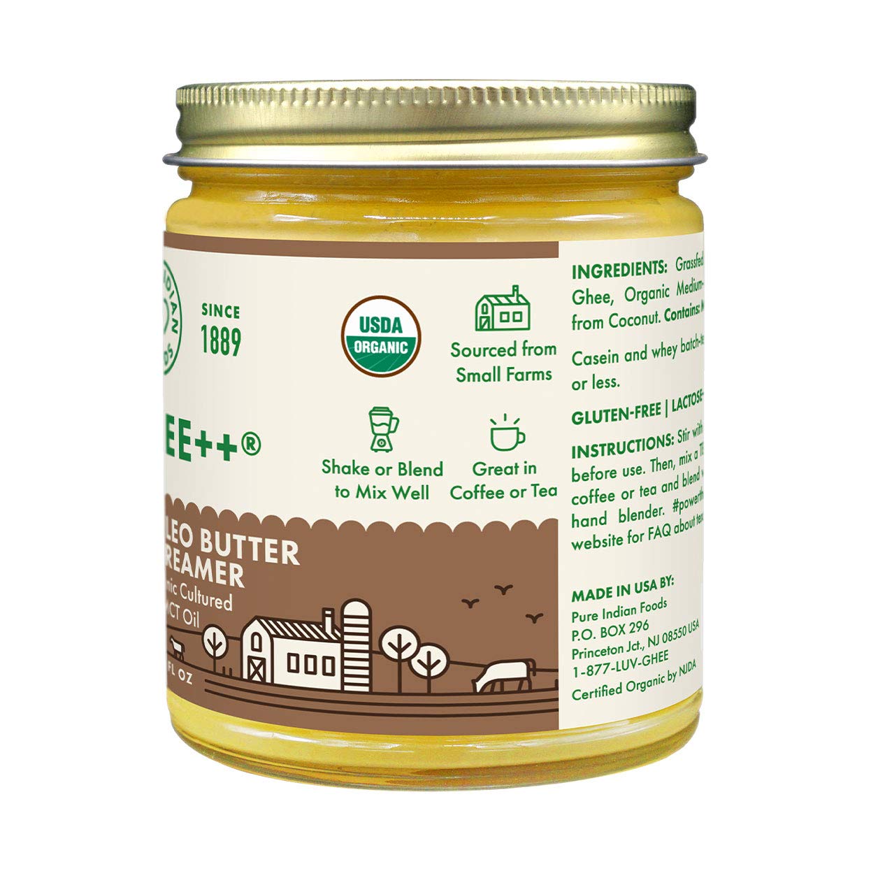 Coffee++ Paleo Butter Coffee Creamer 8.5 fl oz, Certified Organic, Pasture Raised, Lactose Free, Gluten-Free, Non-GMO, Paleo, Keto-Friendly, Batch Tested for Casein and Whey