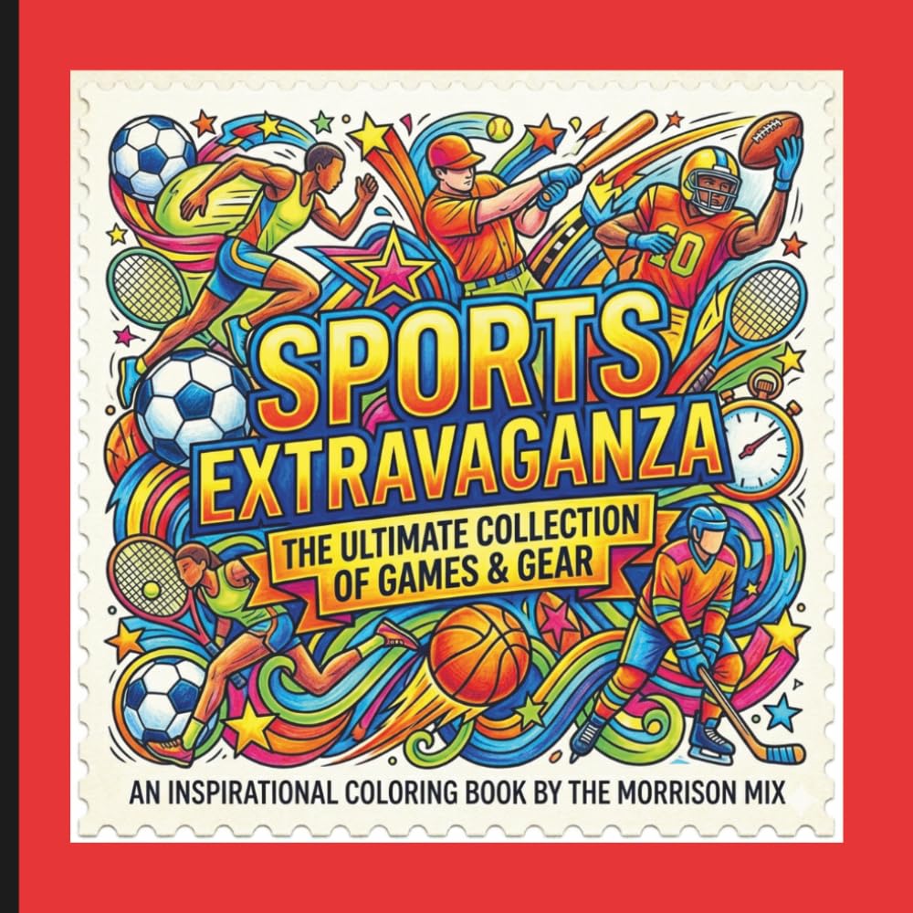 Sports Extravaganza: A Bold and Easy Sports Coloring Book for Kids and Teens: Simple and Fun Athletic Designs Featuring Football, Basketball, Soccer, and More for Relaxation