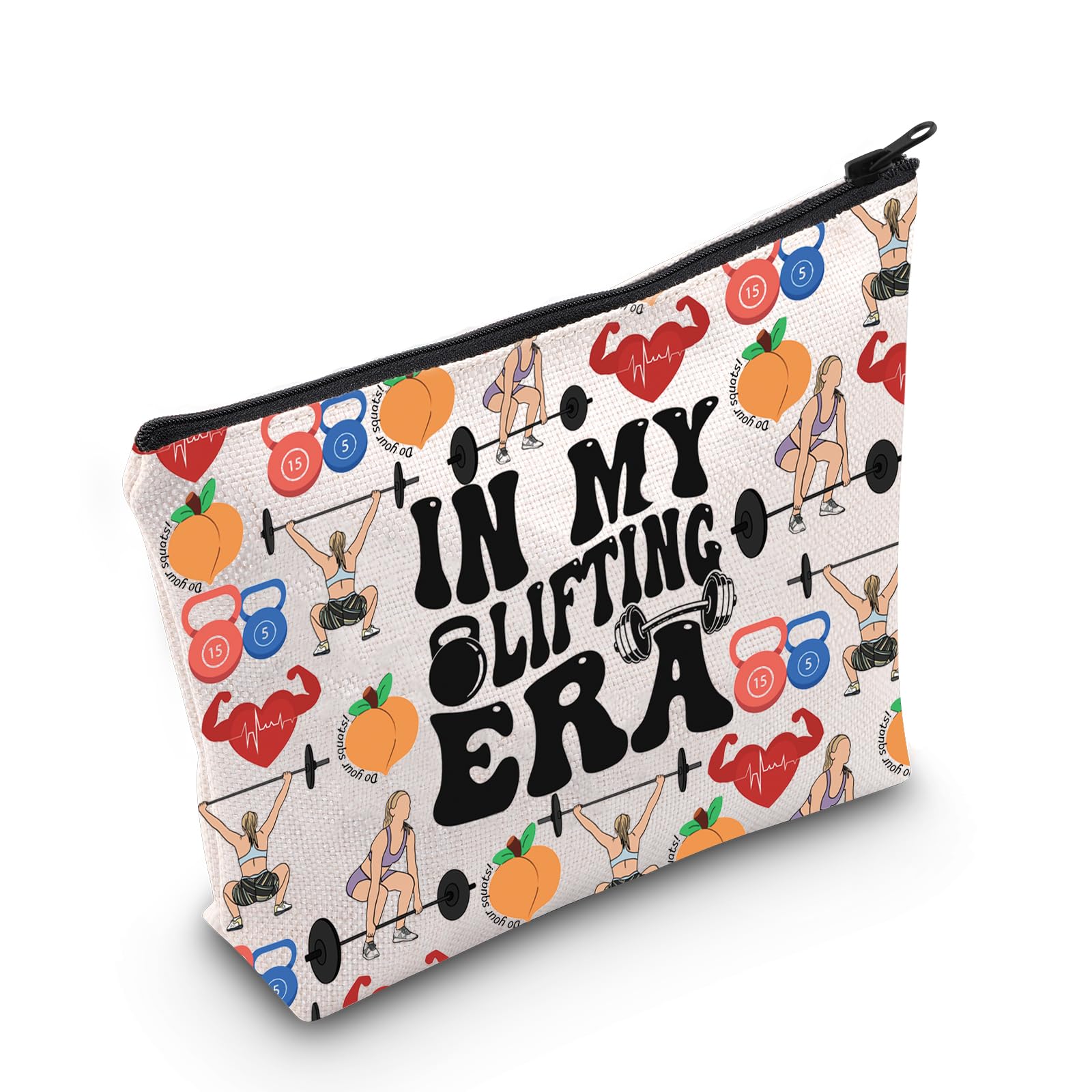 MEIKIUP Gym Gifts for Women Weightlifting Cosmetic Bag Fitness Trainer Gift Fitness Lover Bag In My Lifting Era Bag (Lifting Era bag)