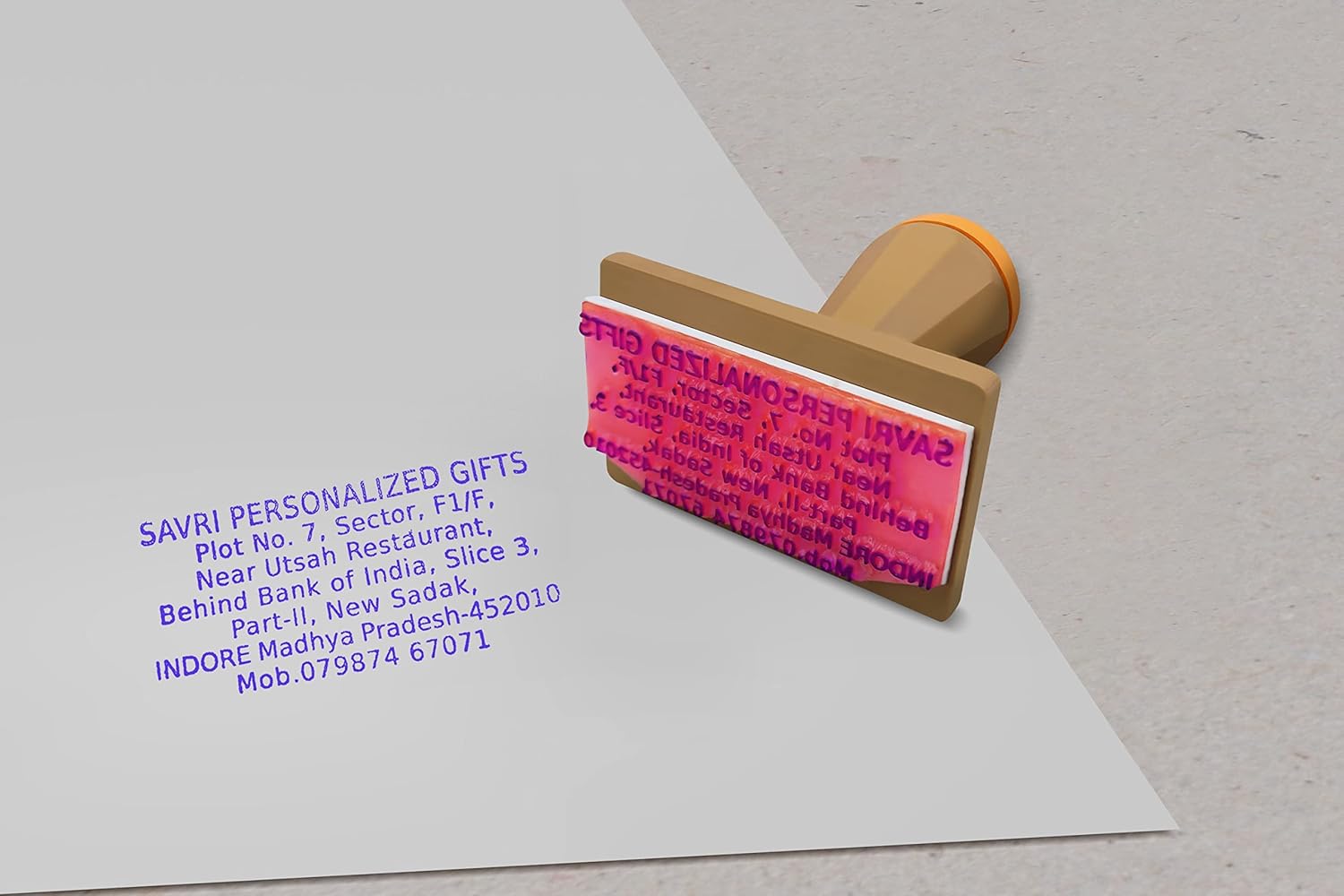 Savri Personalized Custom Computer Stamp Mohar Name, Designation