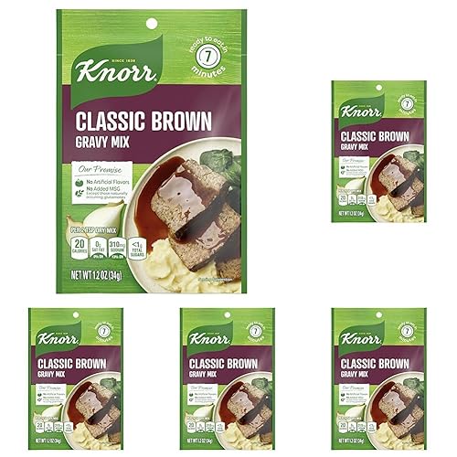 Knorr Mezcla de salsa para deliciosas comidas fáciles y guarniciones, salsa marrón clásica sin sabores artificiales, sin MSG añadido 1.2 oz (paquete