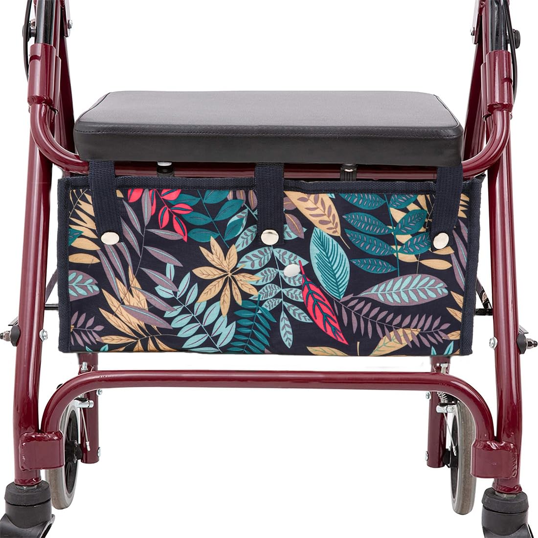 Walker Bag Under Seat for Four Wheel Rollator, Rollator Bag Tote Organizer Pouch Storage to Walkers for Senoirs, Walker Accessories (Maple Leaf, Large)