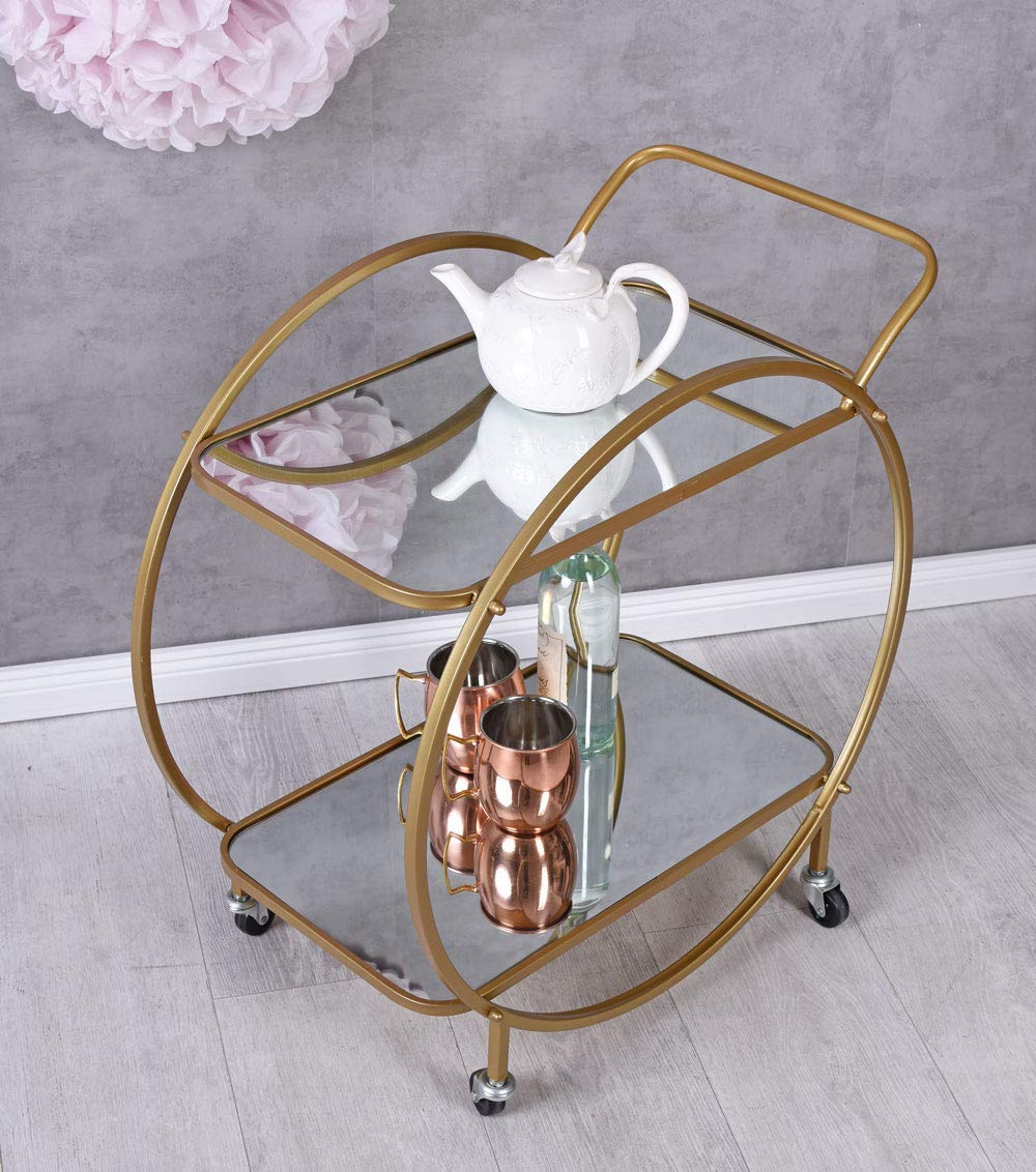 Palazzo aja200 - Carrito de bar con ruedas, color dorado