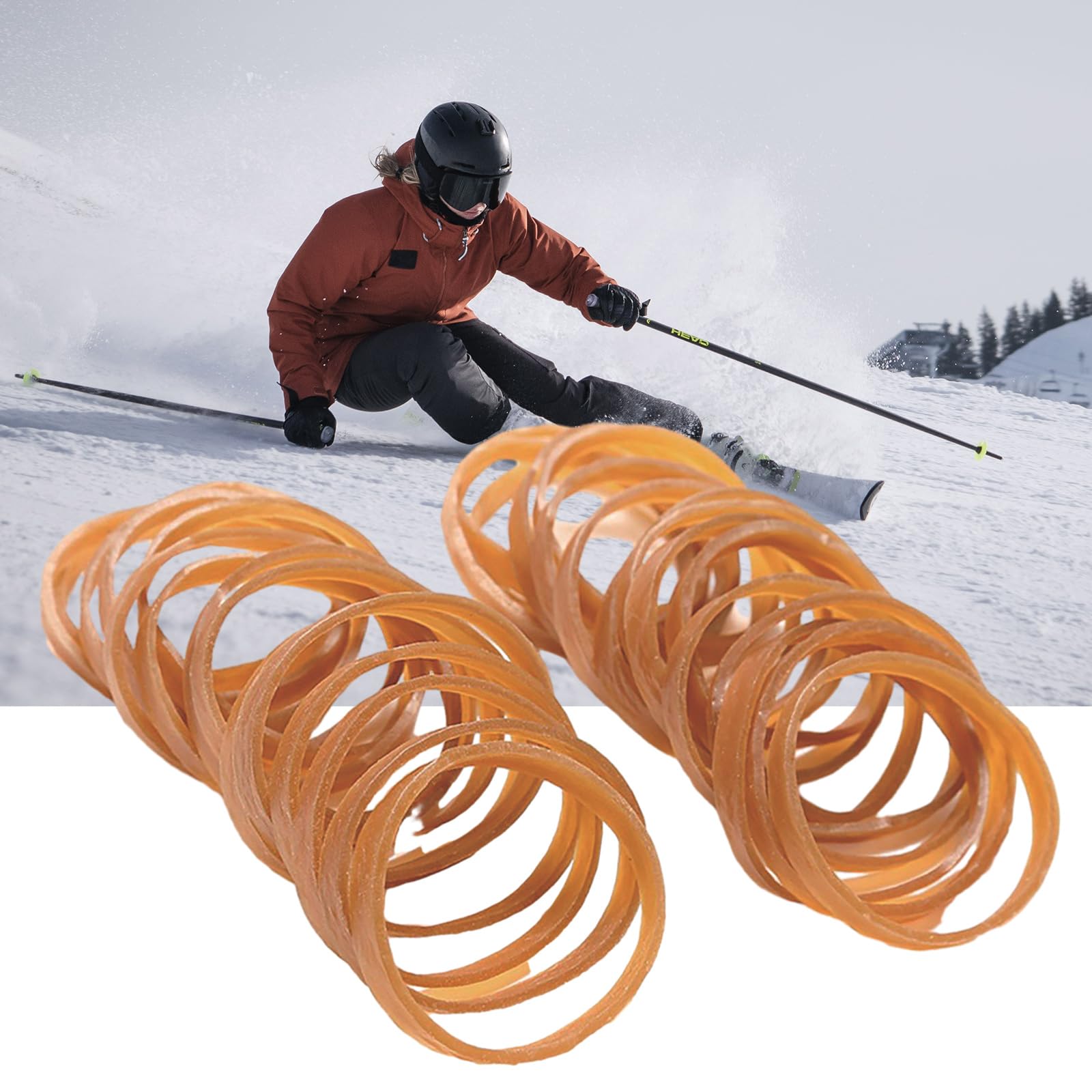 Set of 30 Elastic Ski Binding Brake Retainers Straps Pack of 30 Rubber Bands for Secure Snowboard Fixation