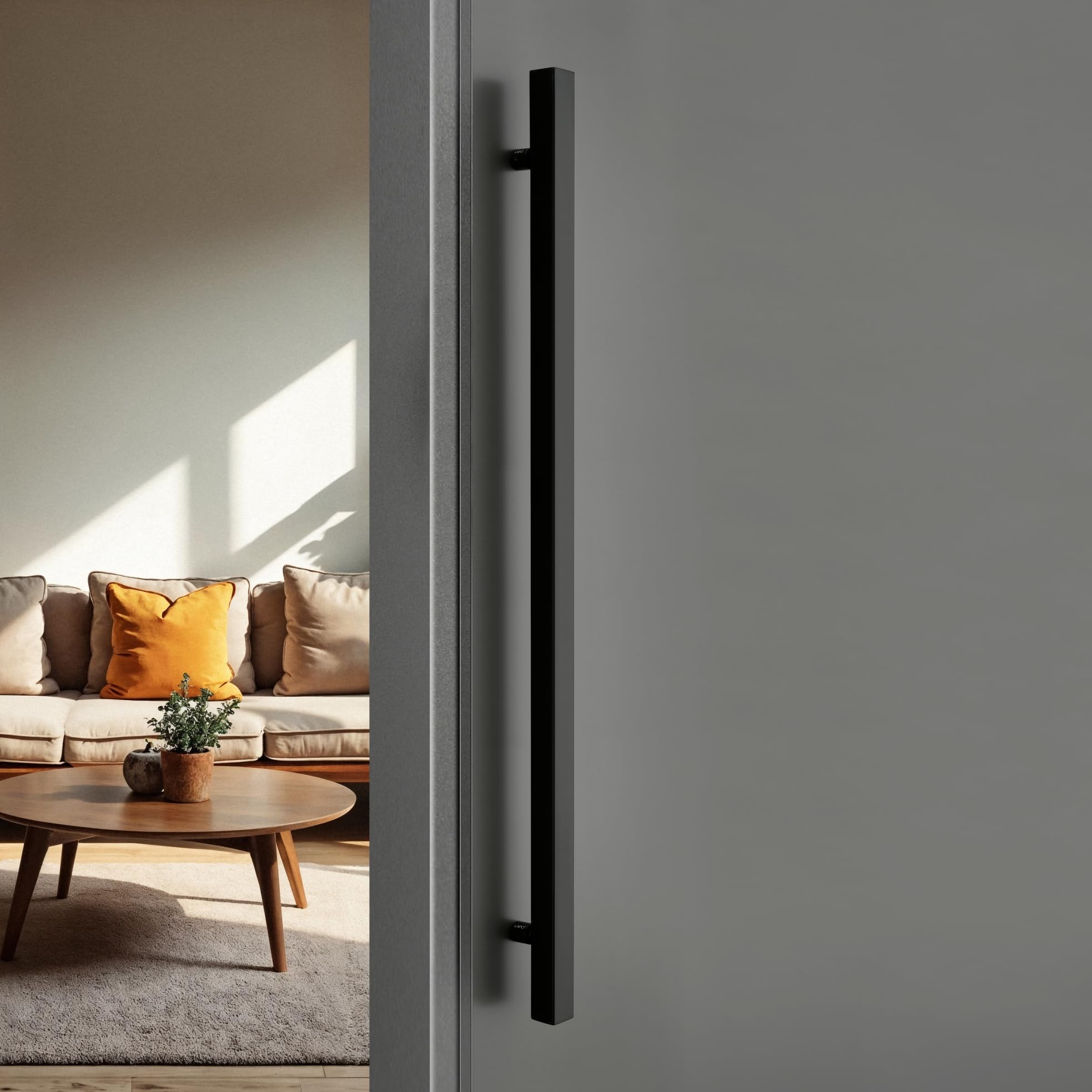 LAPO 36 inch Stainless Steel Square Door Handle for Main Door, Wooden & Glass Door Pull Push Handle, Main Door Handle (Hole to Hole Size 610 mm,Pack of 1) Black Finish | 3 Years Warranty-image-30
