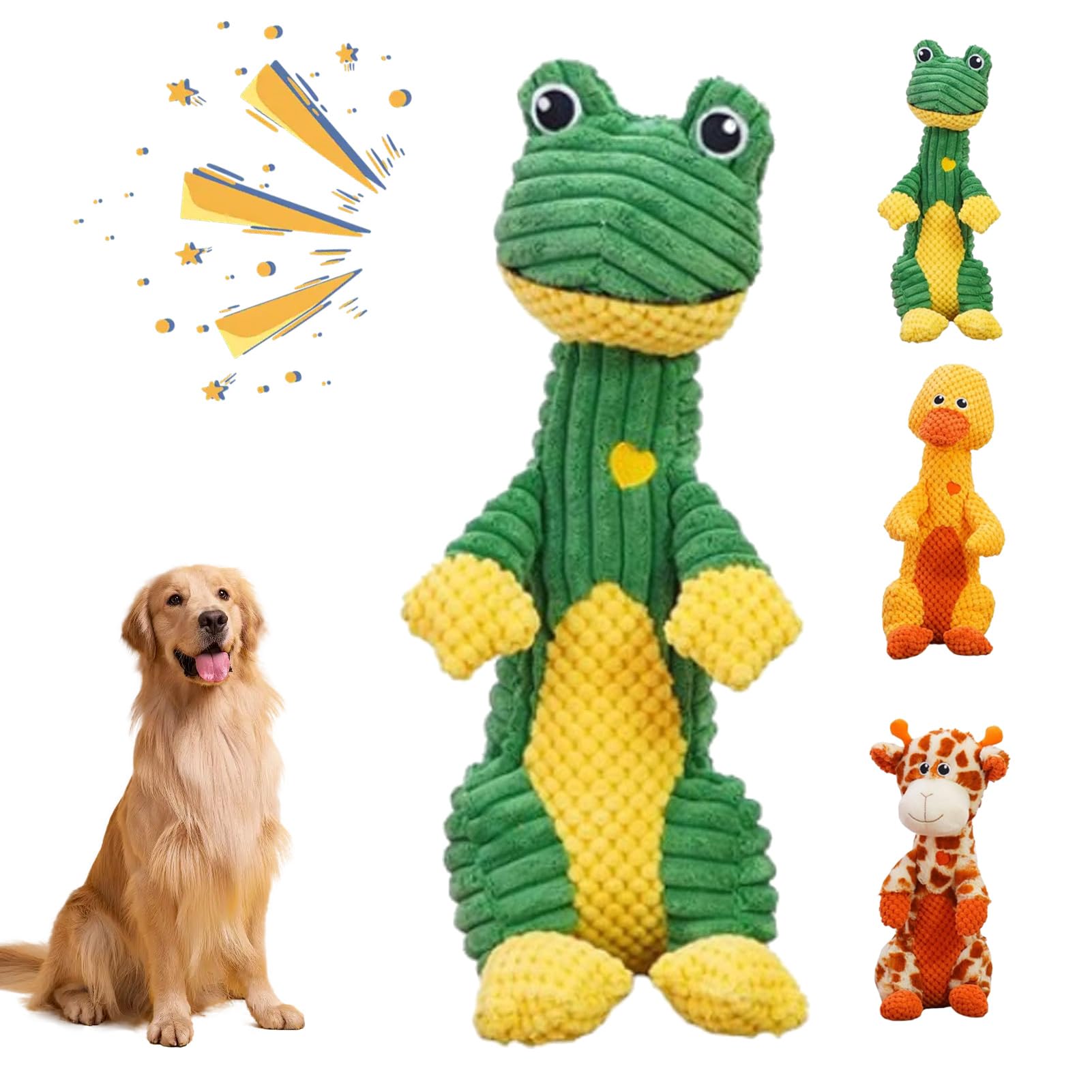 fjaldjfu Durachew Dog Toy, 2025 New Wowpetsmart Invincible Chewanimals, Durachew Tough Dogchew Toy Designed for Strong Chewers, Chewers, Tough Dog Toys for Medium and Large Dogs (Frog-A)