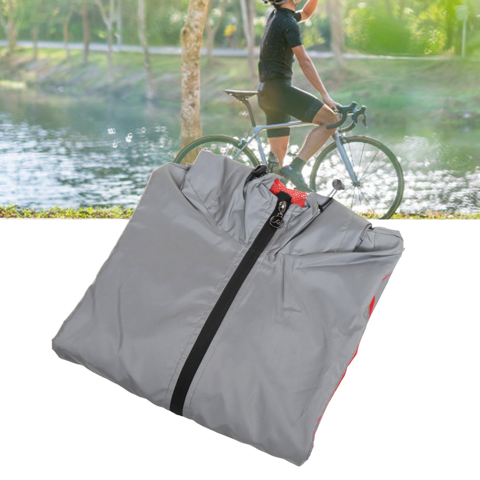 Jauarta Reflective Jacket Breathable Cycling Coat Long Sleeves Windproof Polyester with Side Pockets for Outdoor (2XL)