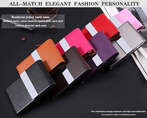 Miniatura 2 de JuneLsy - Estuche para tarjetas de presentación, profesional, estuche para tarjetas de presentación de cuero sintético, estuche para tarjetas de