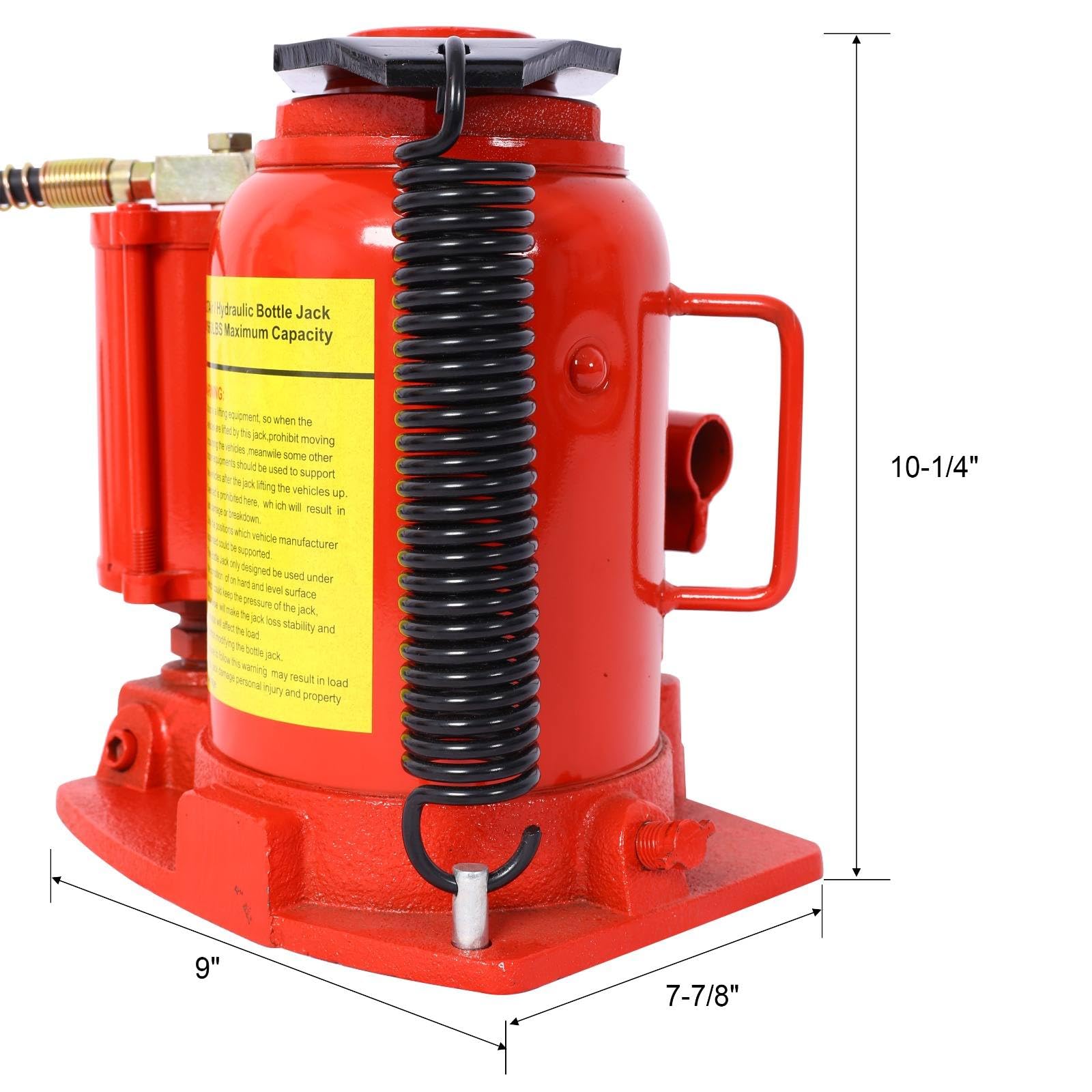 FRITHJILL 32 Ton(70,560 LB) Air Hydraulic Bottle Jack with Manual Handle and Air Pump for Auto Repair Lift Truck Car, 10-16.3 inch Lifting Range, Red