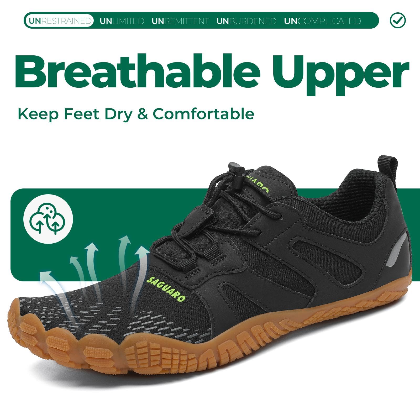 SAGUARO Scarpe da Trail Running Barefoot Uomo Donna Scarpe a Piedi Nudi Minimaliste per Palestra Trekking,GR.36-48