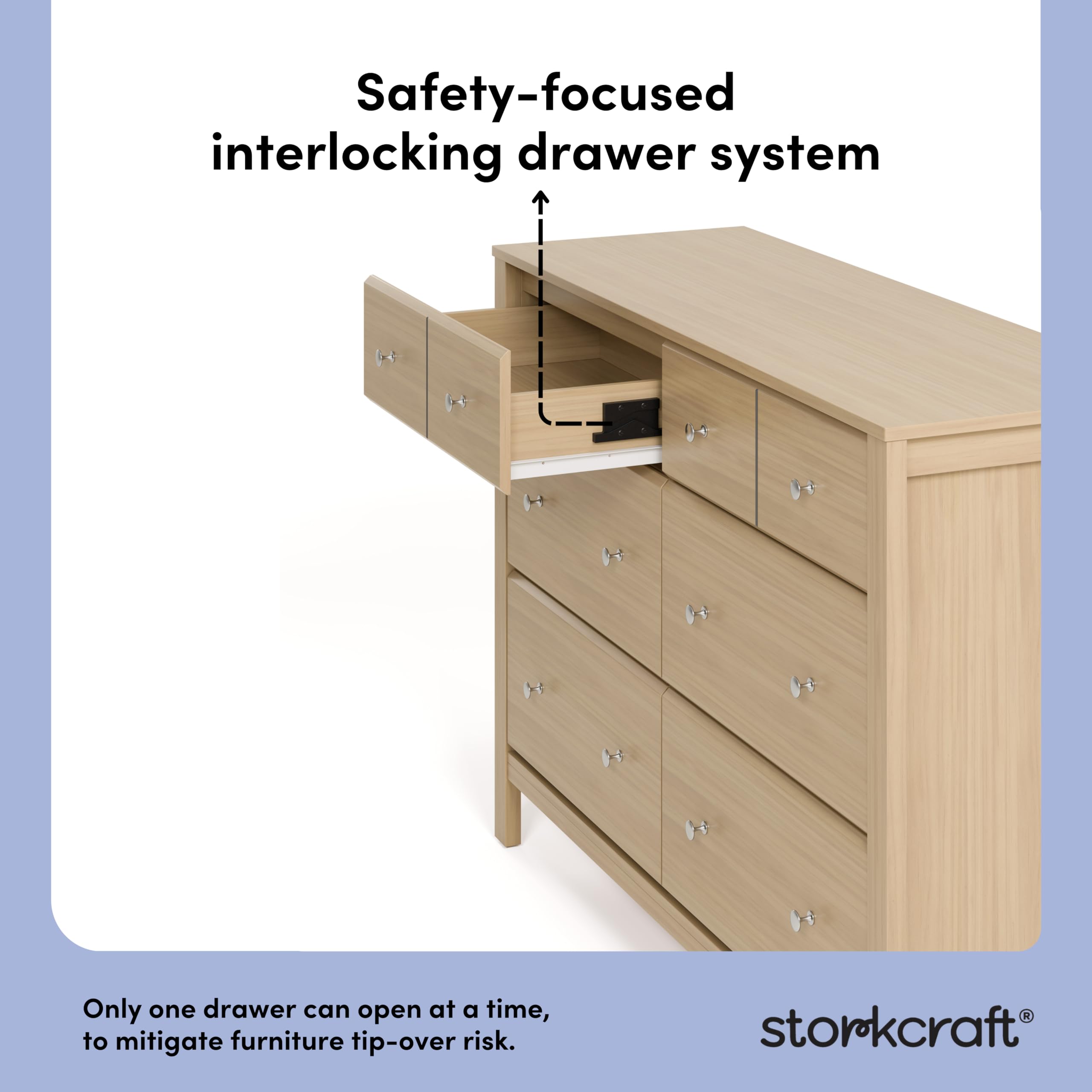 Amazon.com : Storkcraft Horizon 6 Drawer Dresser (Driftwood) – GREENGUARD  Gold Certified Dresser for Nursery & Kids' Room, Modern Storage with  Interlocking Drawer System : Baby
