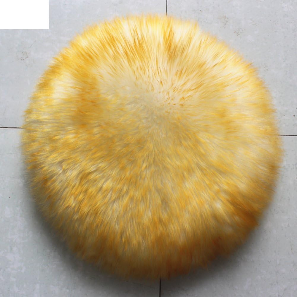 KSIEFBNFDF Pure Wool seat Cushion Round seat mat Round Stool seat mat Soft and Comfortable Long Hair-F diameter30cm(12inch)