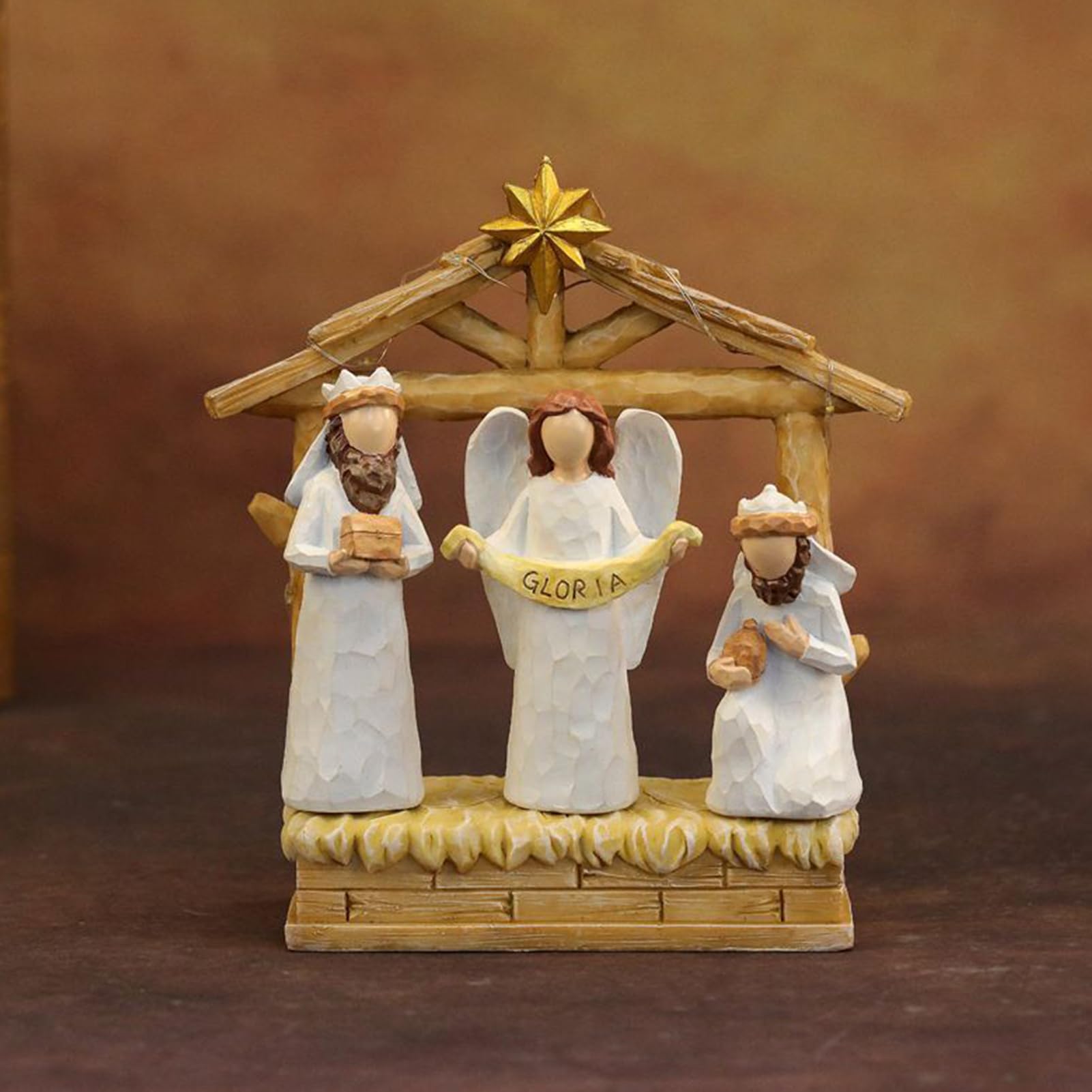 Weihnachtskrippe Set Innen Religiöse Heimdekor-Figuren 12 Stück