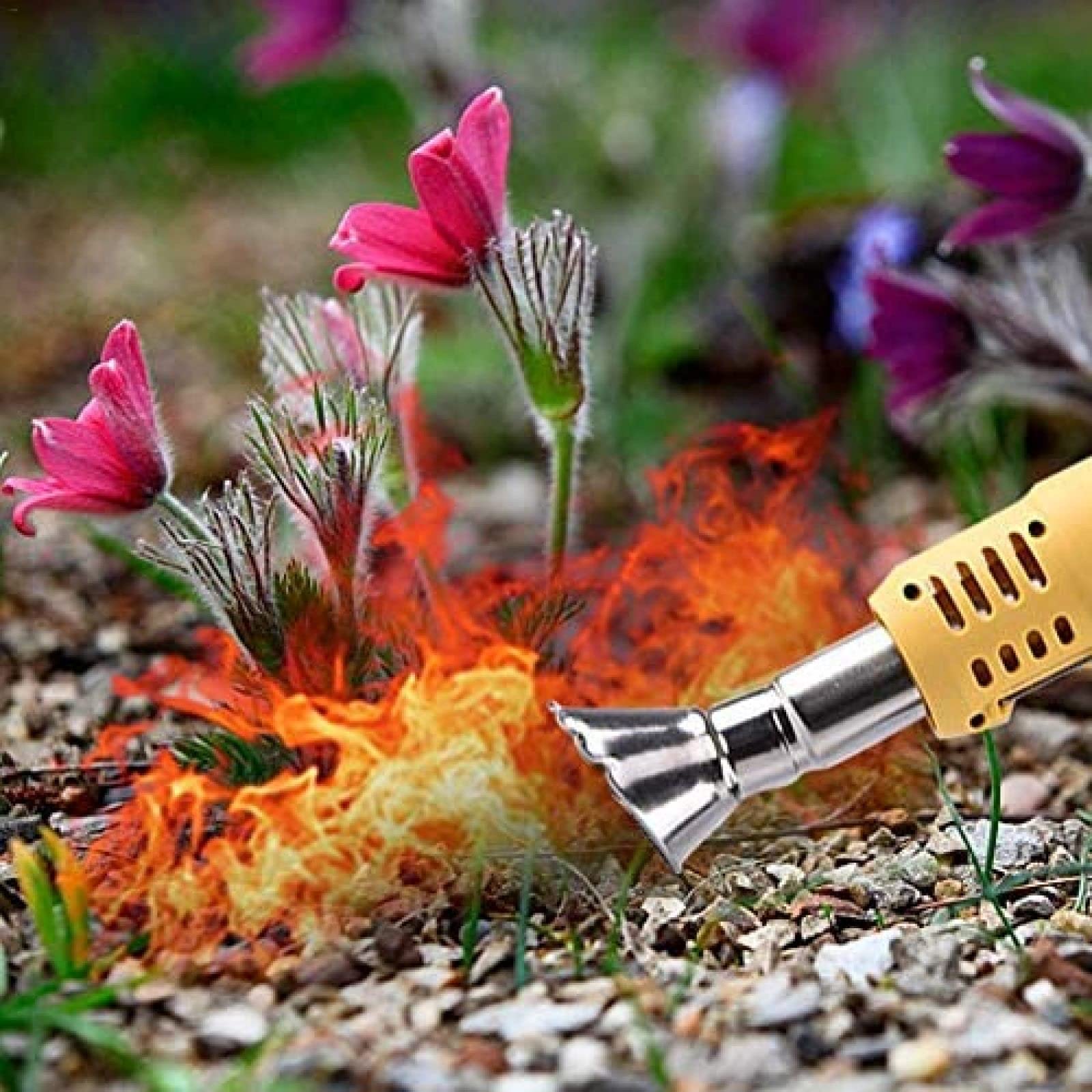 Brûleur de mauvaises herbes électrique 2 en 1, désherbeur à fonction 2000W, bâton de désherbage thermique, jusqu'à 600 ℃, outils de jardin