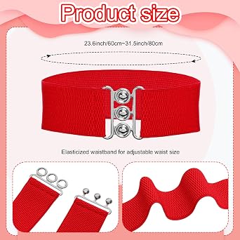 Fumwase 5PCS 1950s Costume Accessories for Women Earring Scarf Cat Eye Glasses Headband Waistband for Hallowmas