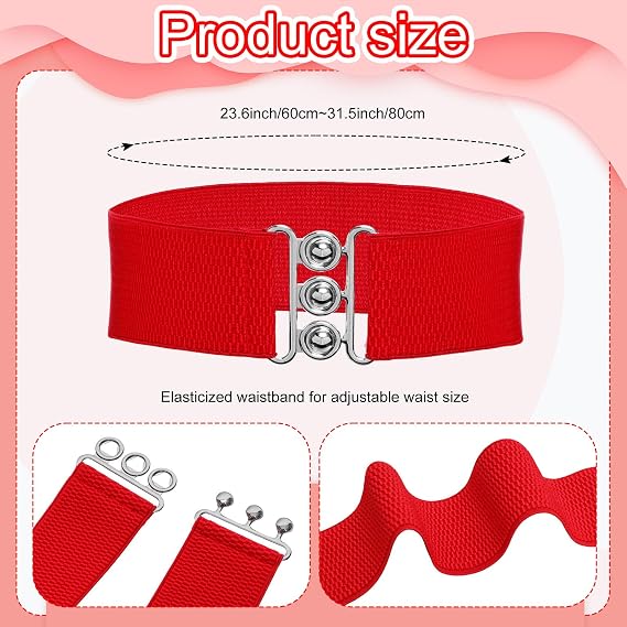 Fumwase 5PCS 1950s Costume Accessories for Women Earring Scarf Cat Eye Glasses Headband Waistband for Hallowmas