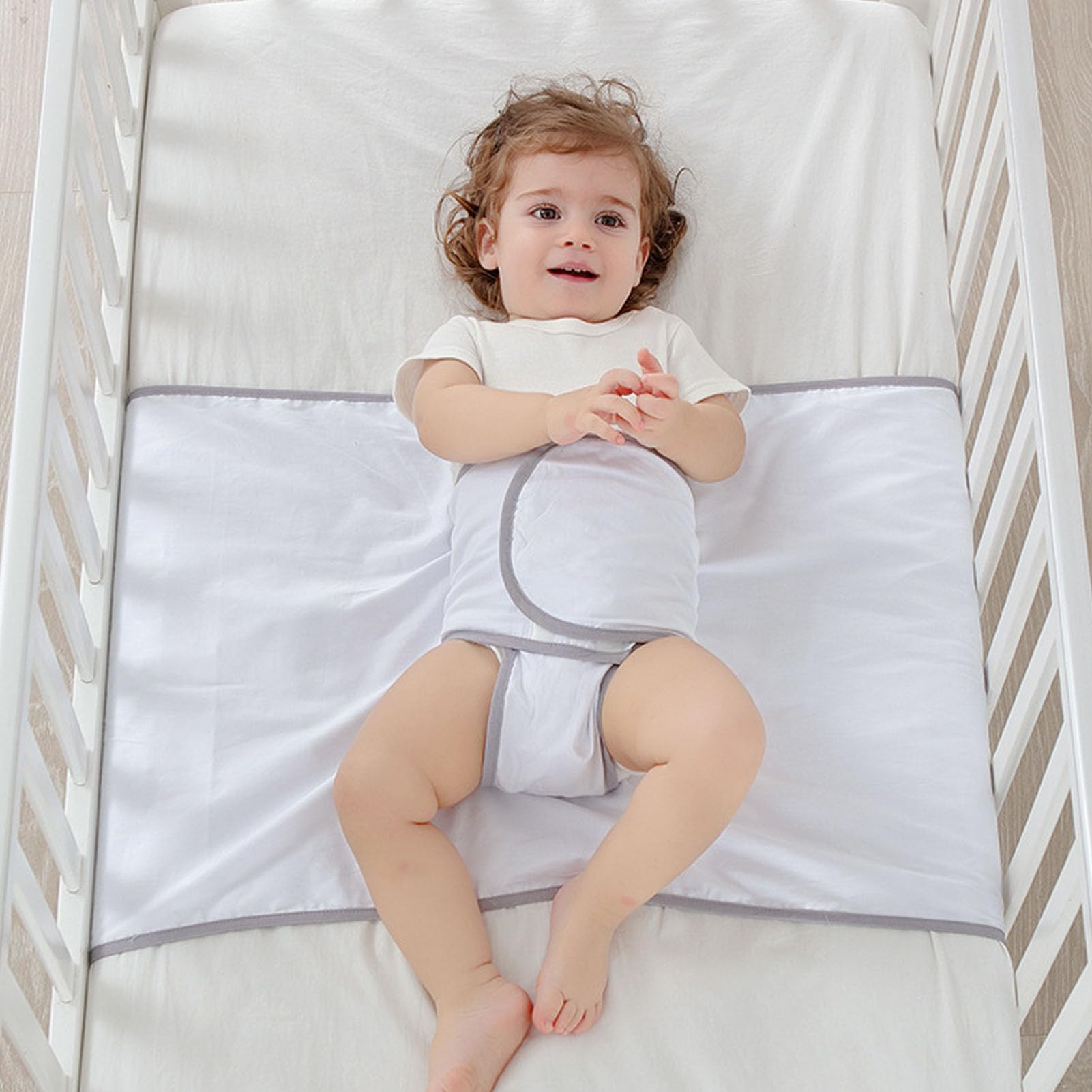 Manta fija de algodón desmontable multifuncional que alivia las caídas y se enrolla sobre el vientre para dormir
