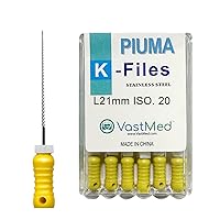 Vista 15 de 18 puntas de acero inoxidable Piuma # 25/0.984 in de mano Archivos de endodoncia dental para eliminar la pared del conducto radicular y dragar