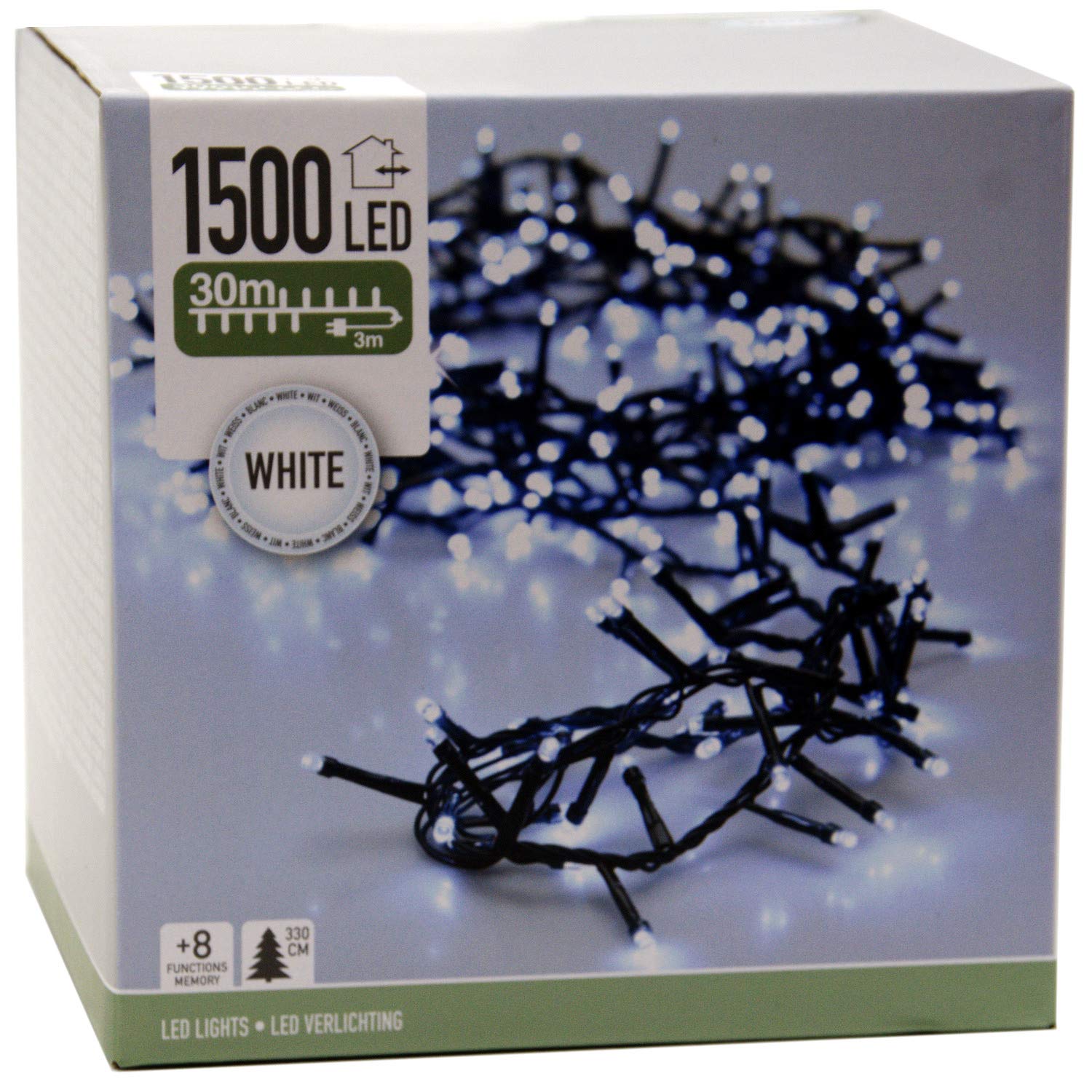 LED Lichterkette kaltweiß für außen und innen Außenbeleuchtung Weihnachtsbeleuchtung (30m - 1500LED)