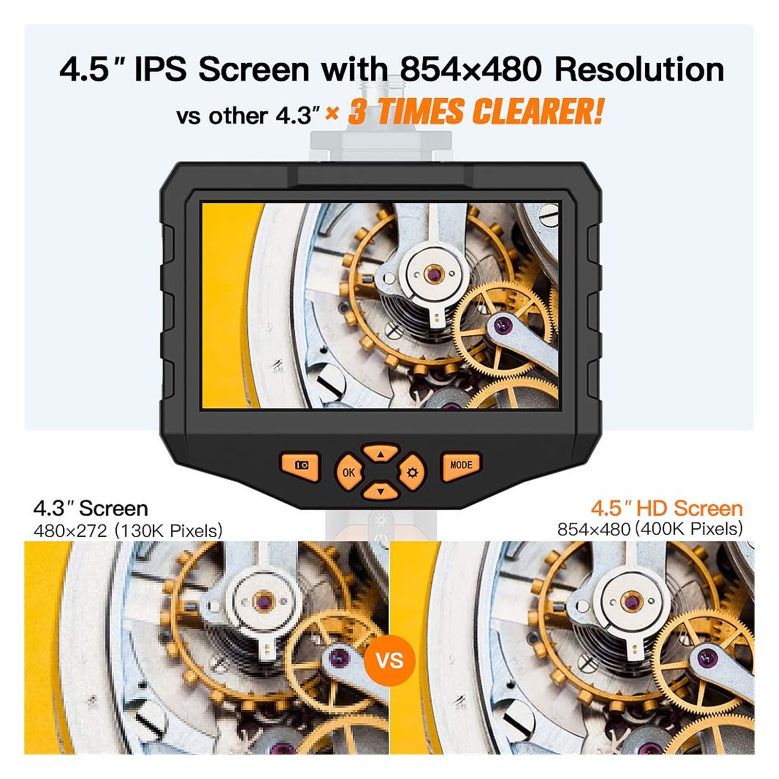 Liuchenmaoyi 5,5 Mm Kamera Przemysłowa 2,0 Mp Kamera Inspekcyjna 5-Calowy Ekran Lcd 1280Pip67 1M Boroskop 6 Diod Led Karta 32 Gb Przemysłowa