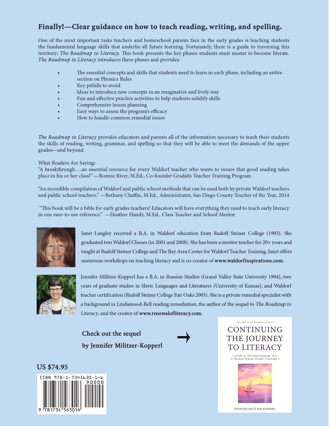The Roadmap to Literacy: A Guide to Teaching Language Arts in Waldorf Schools Grades 1 through 3