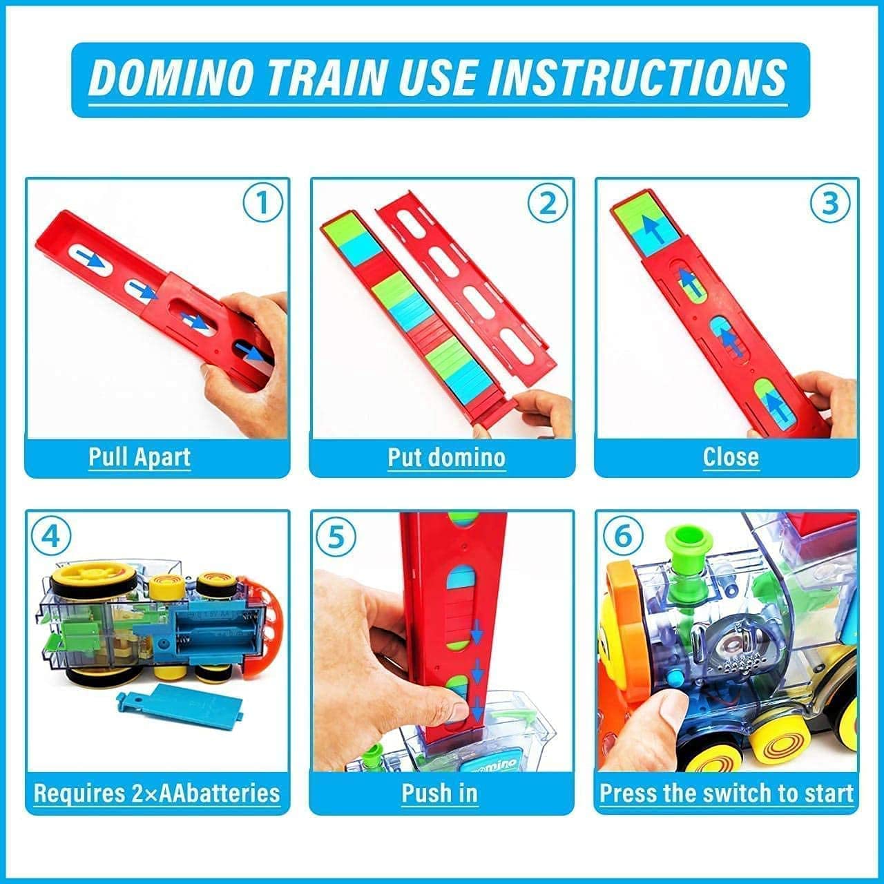Niku Domino Train Toy with Domino Blocks Set for Kids Educational Game Play Set with Light & Sound Stacking Toy Block Set for 3-12 Year Old Toys for Kids - Image 4 thumbnail