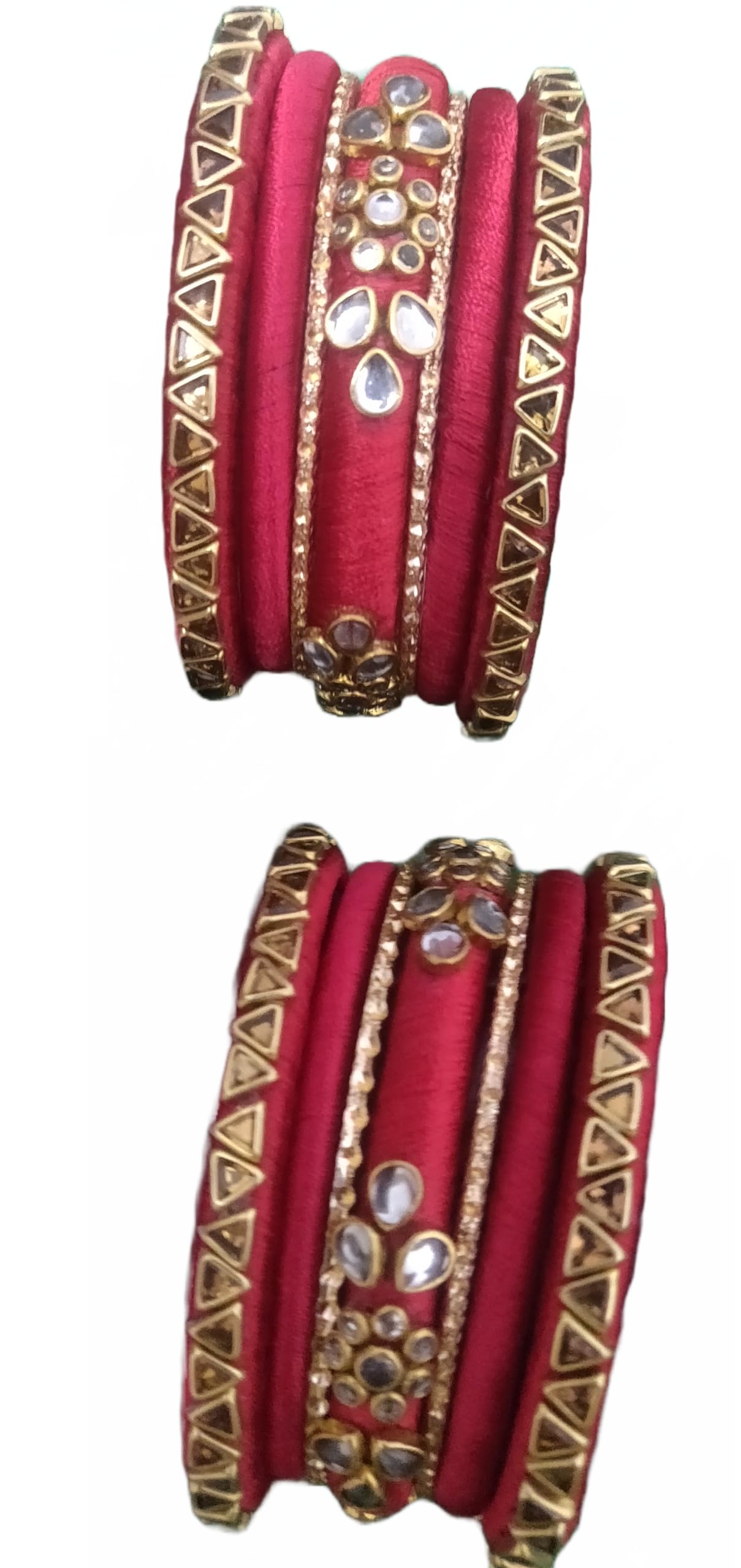 Royal Design Silk Thread Bangle Set Saree Matching Chuda Indian Traditional Wedding Fashion Jewelry for Women (red_2.8) (B0D1MMWD27) Amazon Price History, Amazon Price Tracker