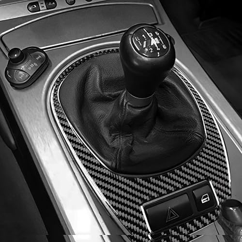 Miniatura 4 de Fibra de carbono, compatible con accesorios de BMW, marco de panel de engranajes de consola central, cubierta de pomo de palanca de cambios,