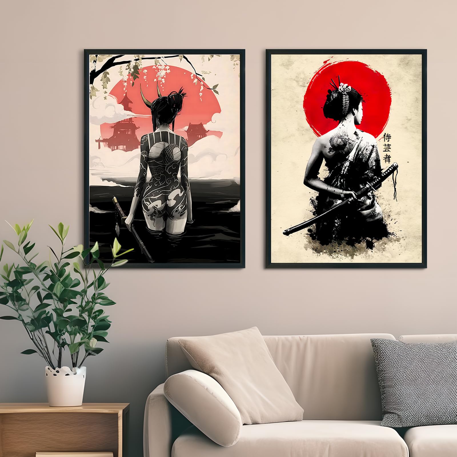 KAIDAARTLH Japanese Samurai Poster, Modern Geisha Paintings - Image 3
