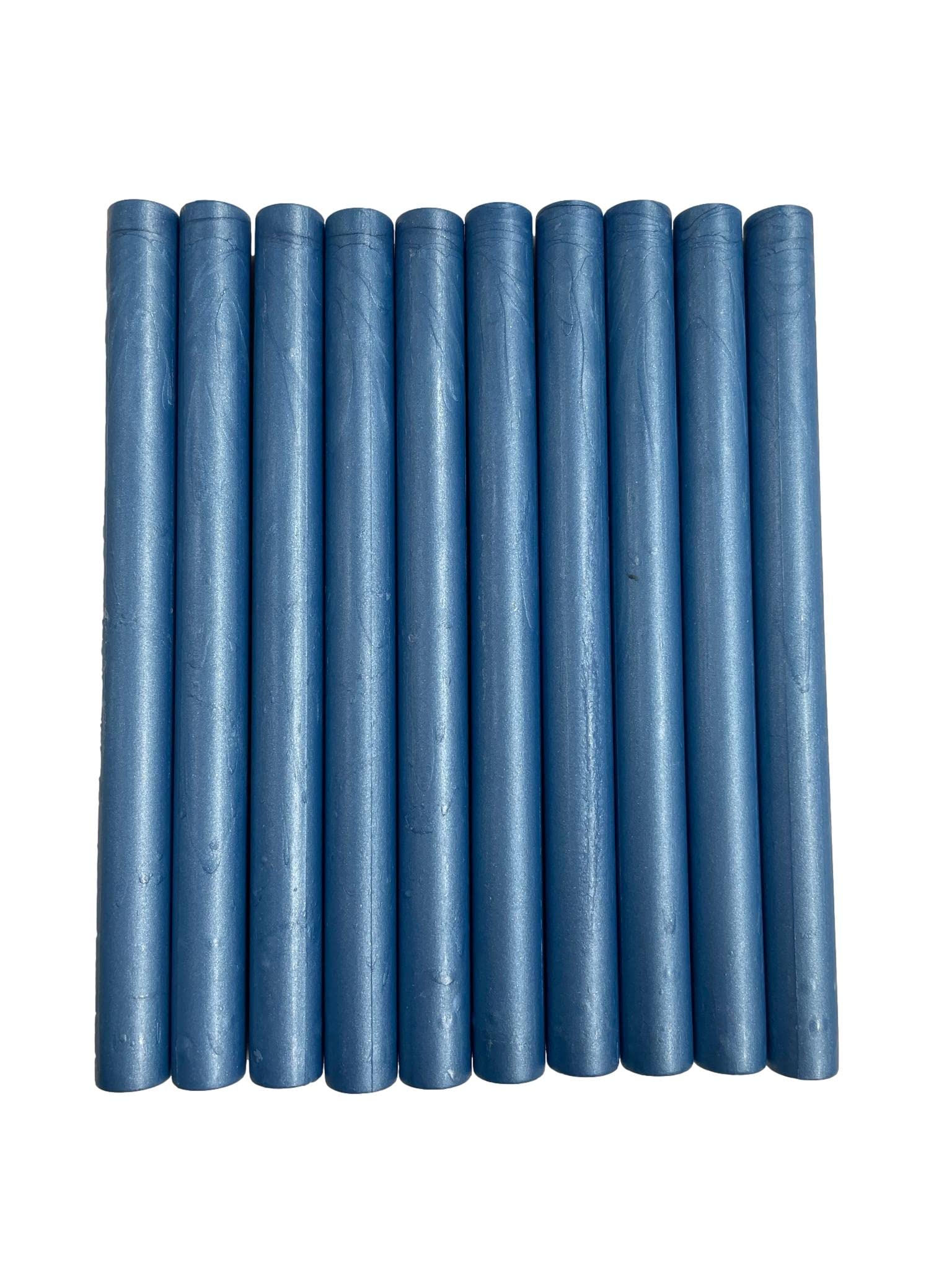 Syntego 10pcs Yale Blue Shimmer Glue Gun Sealing Wax Sticks for Wax Seal Stamping