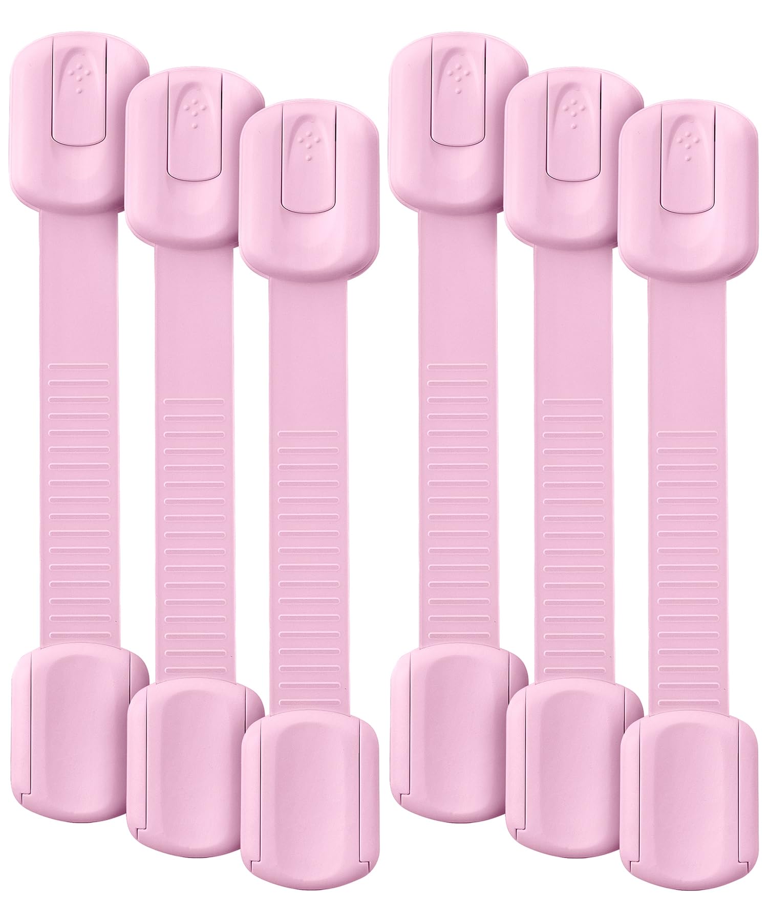 Bates- Child Safety Strap Locks, 6 Pack, Pink, Baby Cabinet Locks