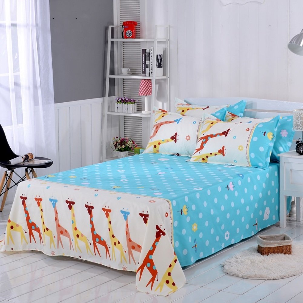 Drap de dortoir imprimé cartoon drap plat lit simple 150x230cm pour chambre