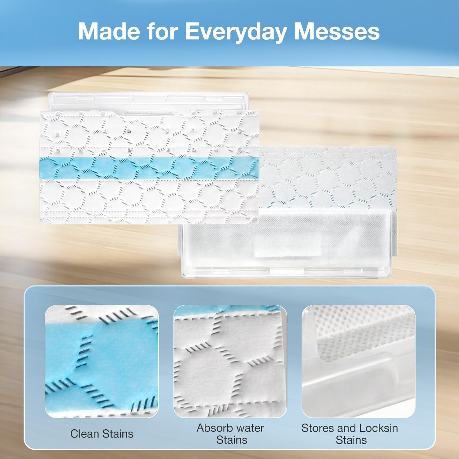 20 Packs Disposable Hard Floor Mop Pad Refill for VACMOP Pro VM252 VM200 VM190 VM250 VM251 VM200C VM252C QM250 VC205 Vacuum Cleaner Replacement Pads for use on All Sealed Floors