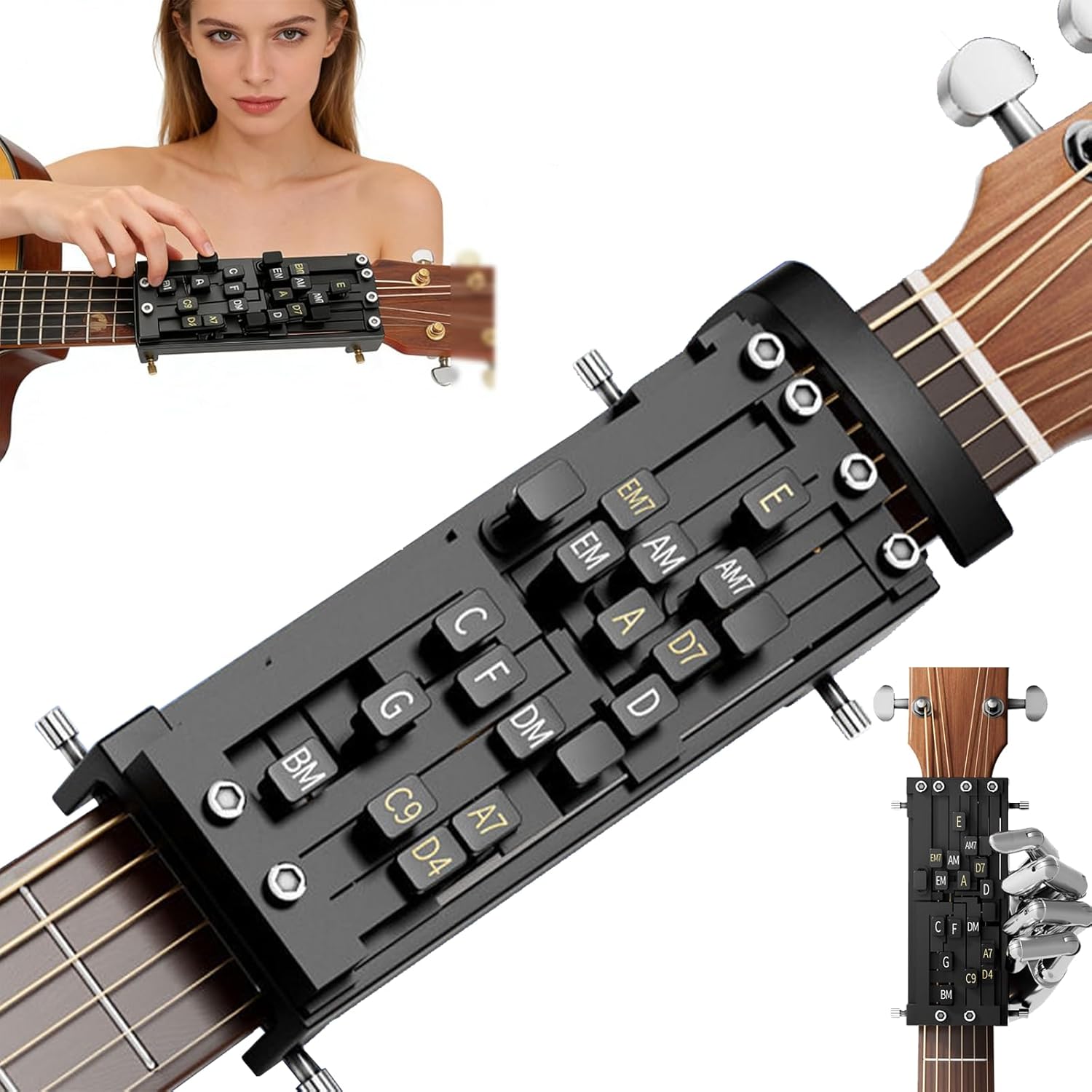 Guitars Learning Tools Guitar Chord Presser, Guitar Chord Helper And Trainer for Acoustic Guitar, Beginners and Arthritis Player, Develop Confidence Quickly Get A Sense Of Accomplishment