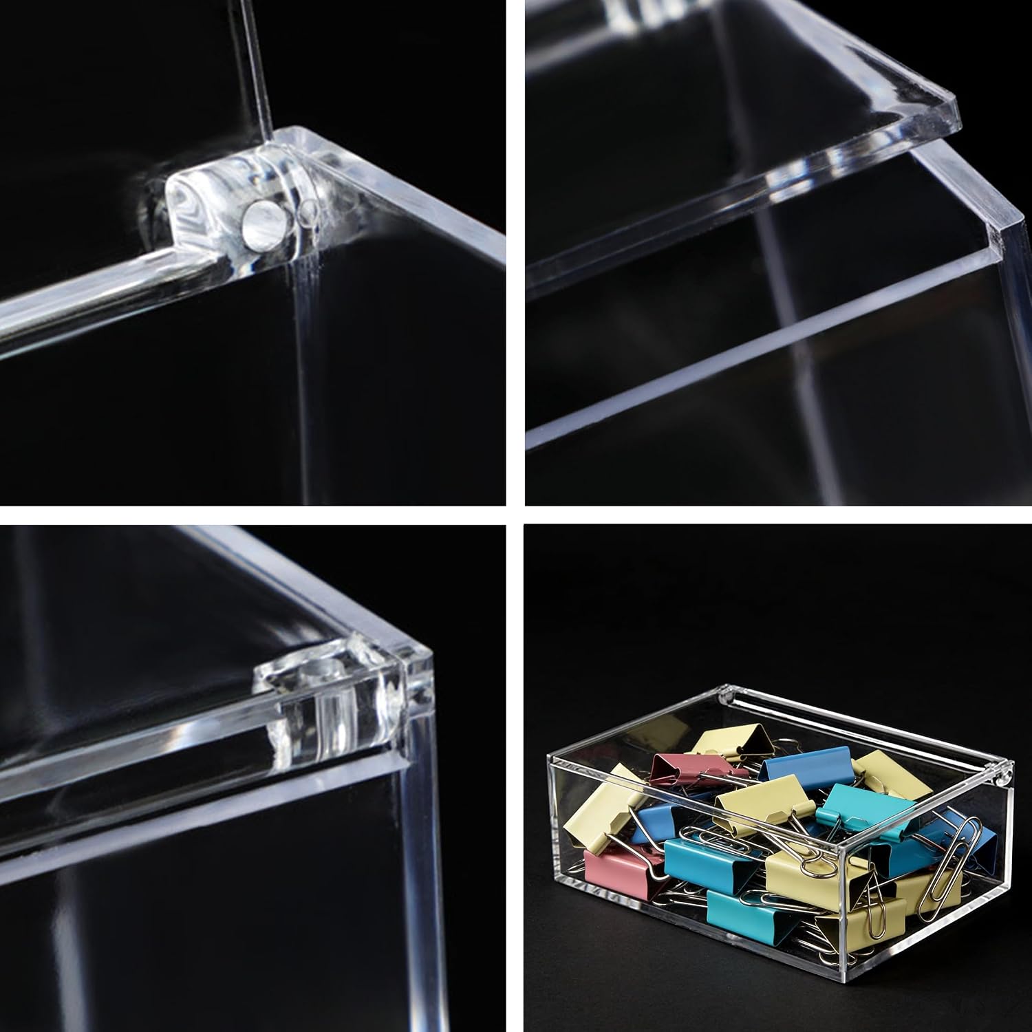 KissYou Acrylic Box Clear Boxes with Hinged Lid Transparent Display Square Cube Storage Organizer Containers for Wedding,Easter and Jewelry Box image 3