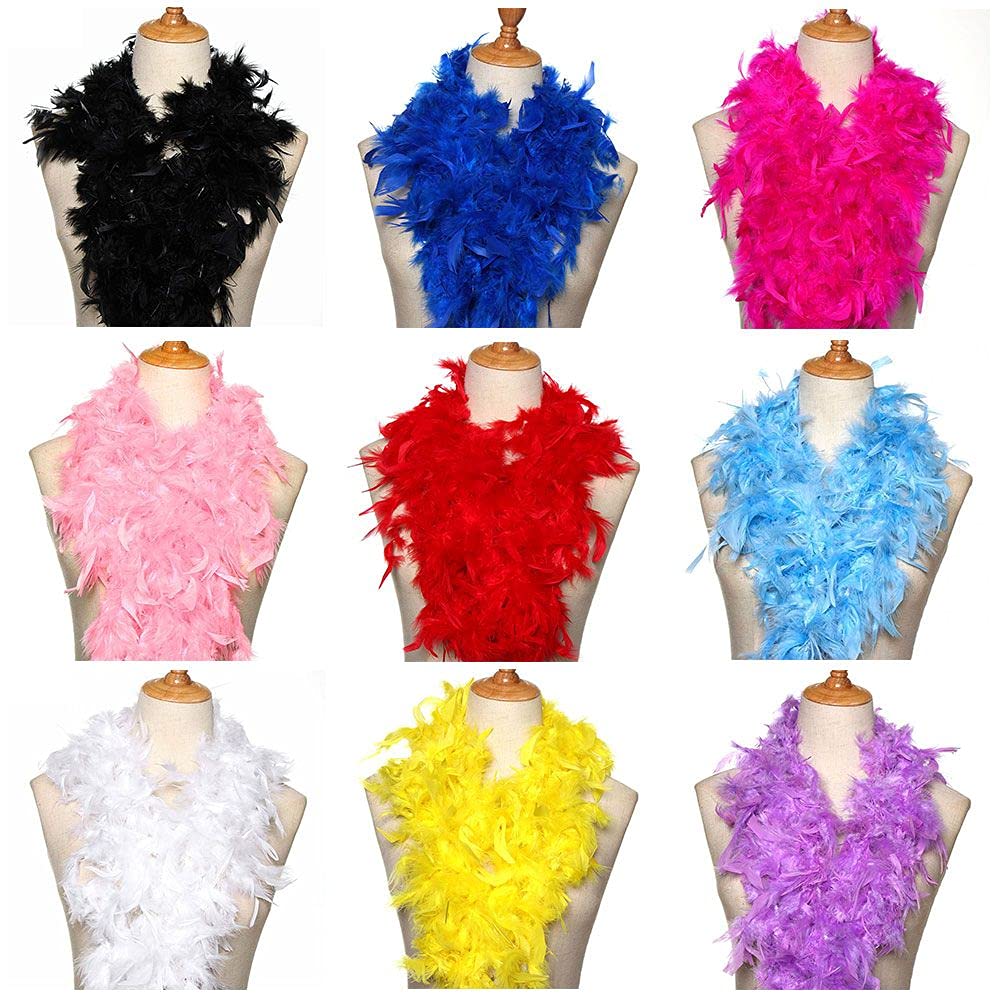Boa De Plumes 2 Mètres – Rose Unie – Bande Décorative Polyvalente – Pour Robe, Costume, Mariage, Fête