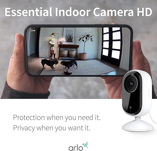 Miniatura 3 de Arlo Cámara de seguridad esencial de 2 generación, cámara HD con cable para interiores, audio de 2 vías, visión nocturna, alertas de movimiento y