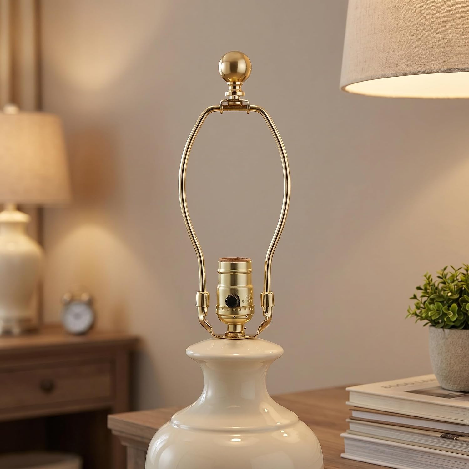 YARNOW 1 Set Lamp Harp Holder: 6 Inch Lamp Harp with Finial and Saddle Base - Lampshade Adapter for Table & Floor Lights - Heavy Duty Light Bracket Accessories