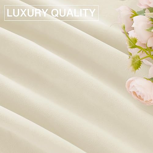 Miniatura 8 de StangH Cortinas de terciopelo marfil para dormitorio, atenuación de luz, protegen la privacidad, cortinas para sala de estar, puerta, decoración