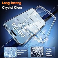 Vista 61 de TAURI Funda magnética 2 en 1 transparente para iPhone 14 Pro, compatible con Magsafe [no amarillenta] con protector de pantalla, protección de grado