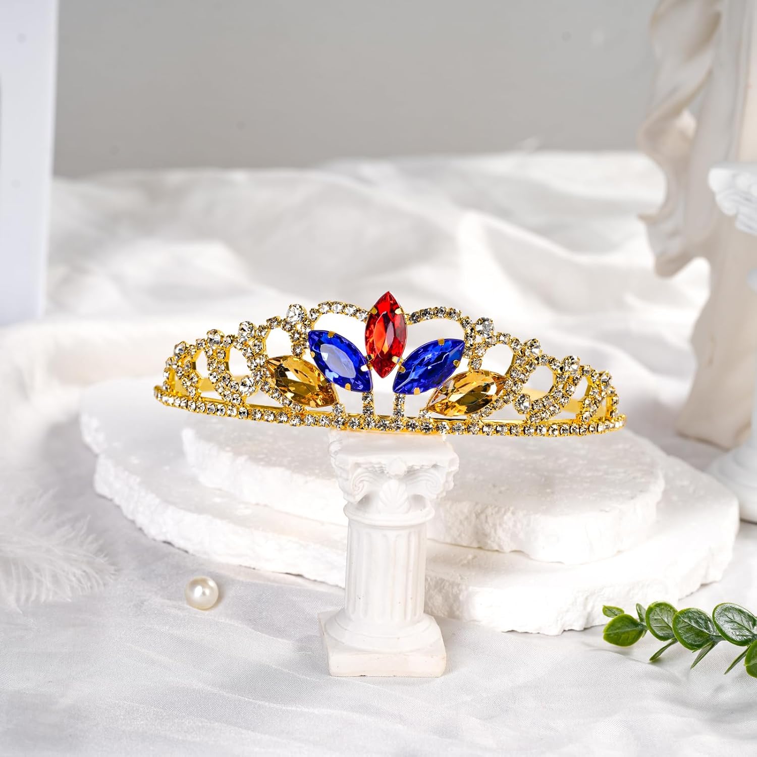 Princess Crown Halloween Cosplay Sparkle Gold Crown Crystal Hair Tiara Costume Accessories for Women Birthday Gift - Image 6