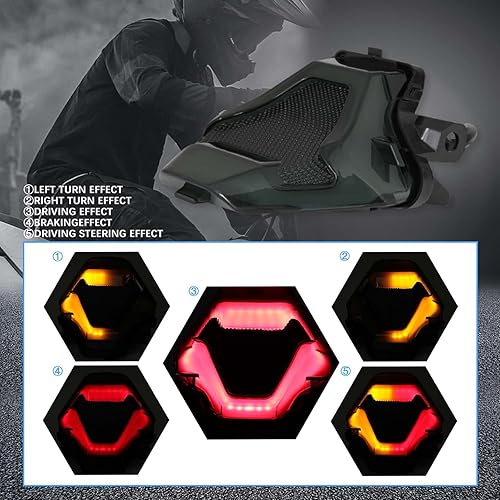 Miniatura 5 de JMTBNO Luz de freno para motocicleta con señales de giro LED, compatible con Yamaha YZF R3 R25 Y15ZR MT07 FZ07 LC150