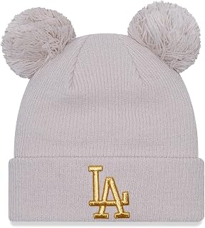 New Era Women's Winter Double Bobble Beanie - LA Dodgers Grey
