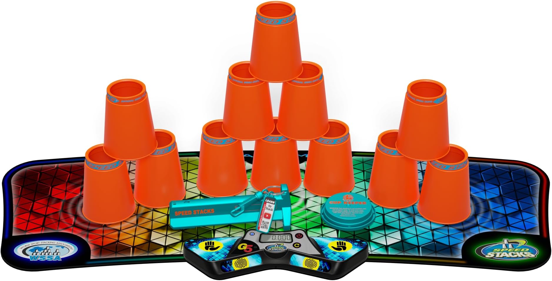 Speed Stacks | Sport Stacking Pro Competitor, Pro Series 2, Red - 12 Cups, pro Holding stem, with G5 Timer and mat | WSSA Approved