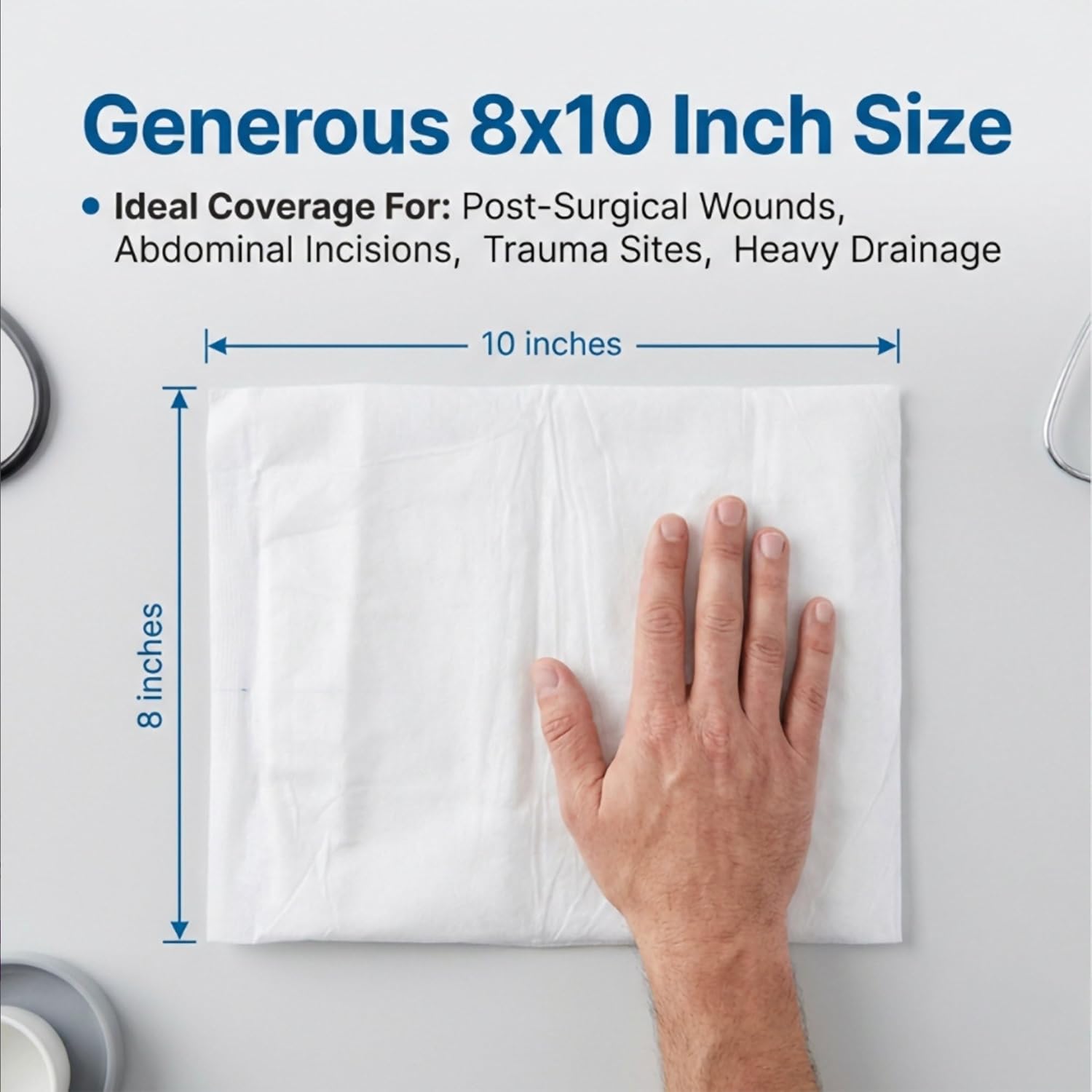 McKesson Sterile ABD Pads 8 x 10 in [360 Count] – Abdominal Pads for Wound Care, Non Stick Gauze Dressing, Surgical Absorbent Pad for Drainage and Post-Op Use